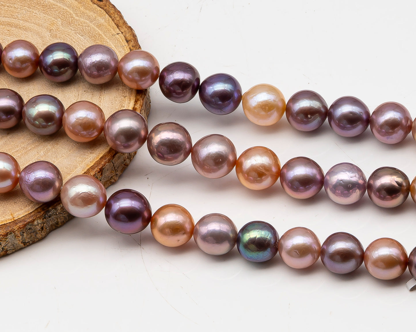 10-12mm Edison Pearl in Full Strand, Freshwater Pearl in Natural Colors with High Luster, Pre-Strung for Jewelry Making, SKU # 3116EP