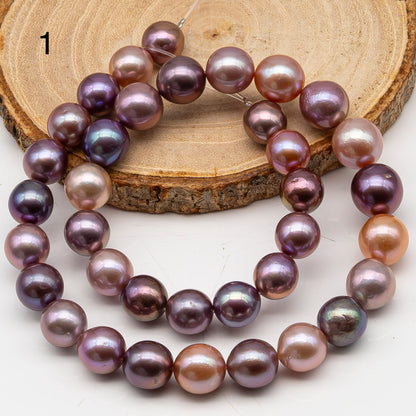 10-12mm Edison Pearl in Full Strand, Freshwater Pearl in Natural Colors with High Luster, Pre-Strung for Jewelry Making, SKU # 3116EP