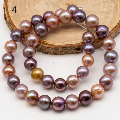 10-12mm Edison Pearl in Full Strand, Freshwater Pearl in Natural Colors with High Luster, Pre-Strung for Jewelry Making, SKU # 3116EP