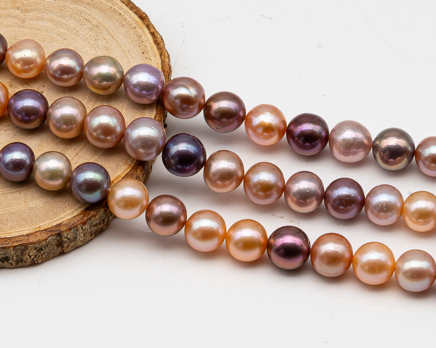 10-12mm Edison Pearl in Full Strand, Freshwater Pearl in Natural Colors with High Luster, Pre-Strung for Jewelry Making, SKU # 3117EP