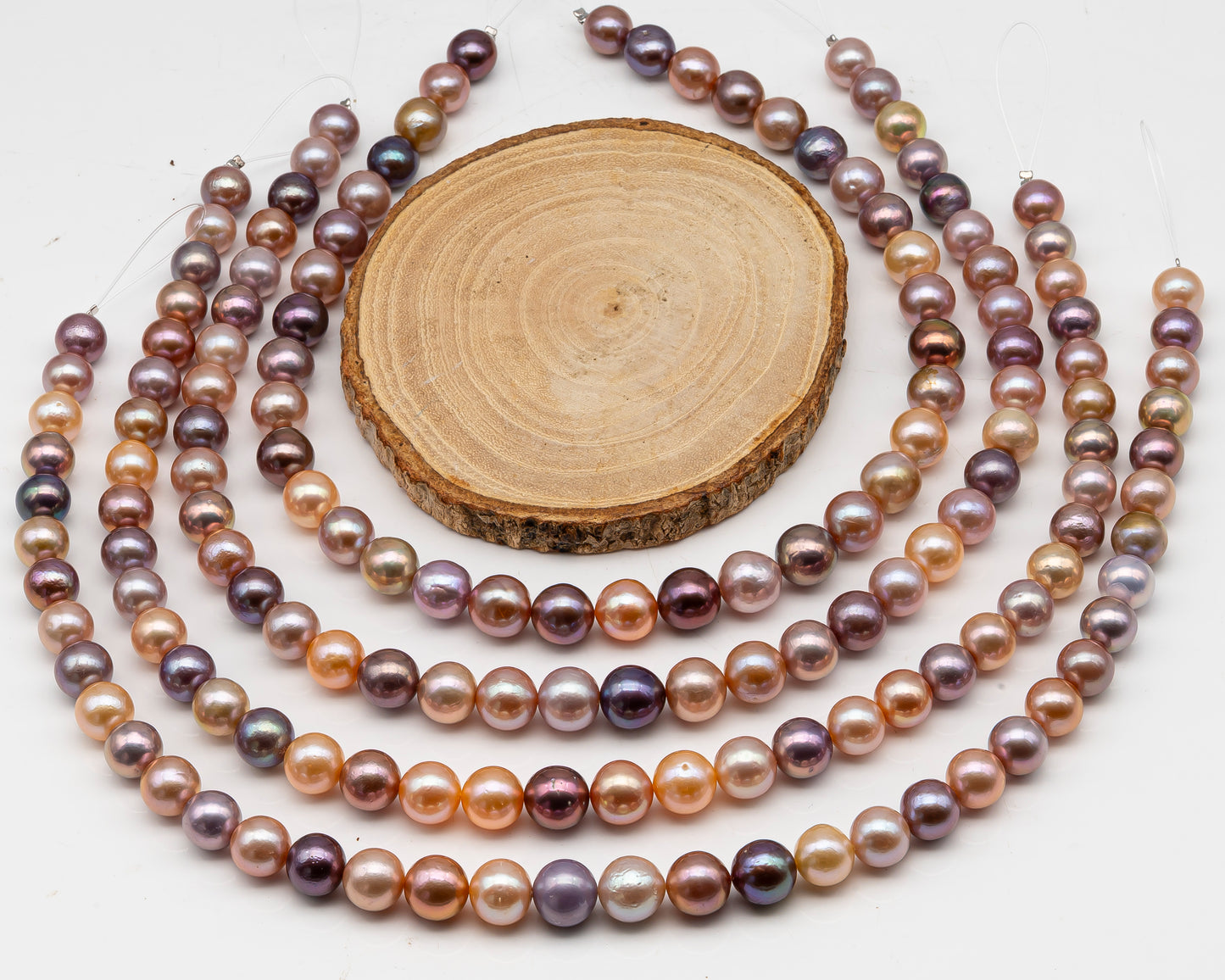 10-12mm Edison Pearl in Full Strand, Freshwater Pearl in Natural Colors with High Luster, Pre-Strung for Jewelry Making, SKU # 3117EP