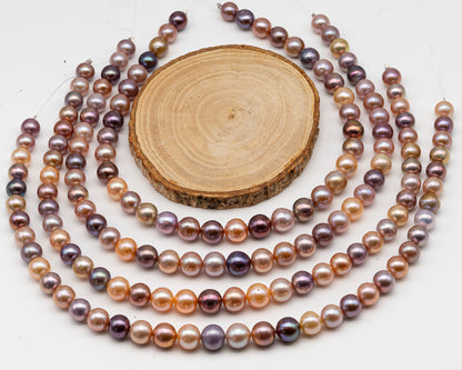 10-12mm Edison Pearl in Full Strand, Freshwater Pearl in Natural Colors with High Luster, Pre-Strung for Jewelry Making, SKU # 3117EP