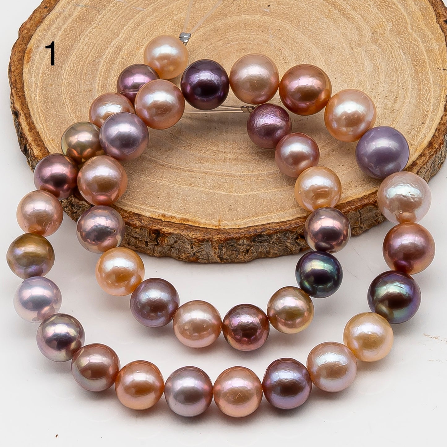 10-12mm Edison Pearl in Full Strand, Freshwater Pearl in Natural Colors with High Luster, Pre-Strung for Jewelry Making, SKU # 3117EP