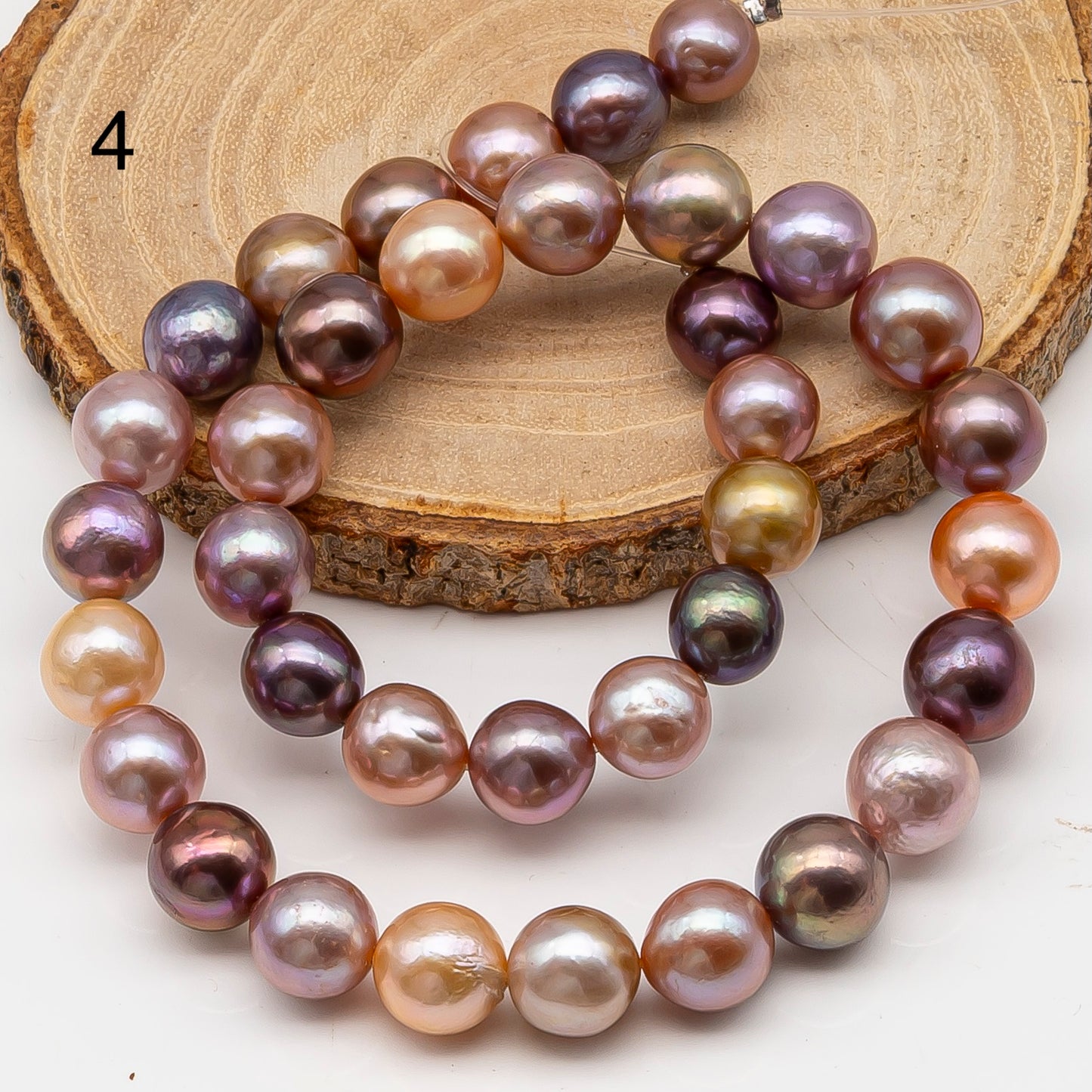 10-12mm Edison Pearl in Full Strand, Freshwater Pearl in Natural Colors with High Luster, Pre-Strung for Jewelry Making, SKU # 3117EP