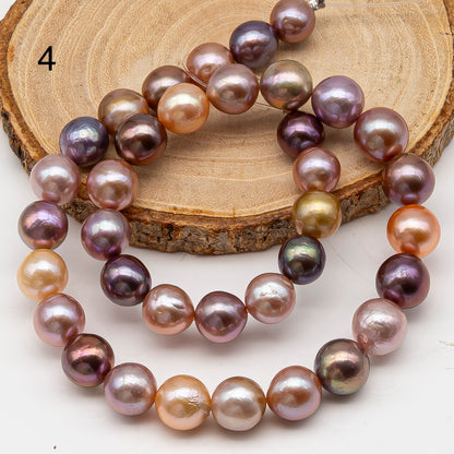 10-12mm Edison Pearl in Full Strand, Freshwater Pearl in Natural Colors with High Luster, Pre-Strung for Jewelry Making, SKU # 3117EP