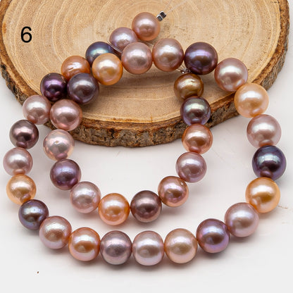 10-12mm Edison Pearl in Full Strand, Freshwater Pearl in Natural Colors with High Luster, Pre-Strung for Jewelry Making, SKU # 3117EP