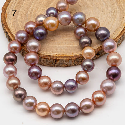 10-12mm Edison Pearl in Full Strand, Freshwater Pearl in Natural Colors with High Luster, Pre-Strung for Jewelry Making, SKU # 3117EP