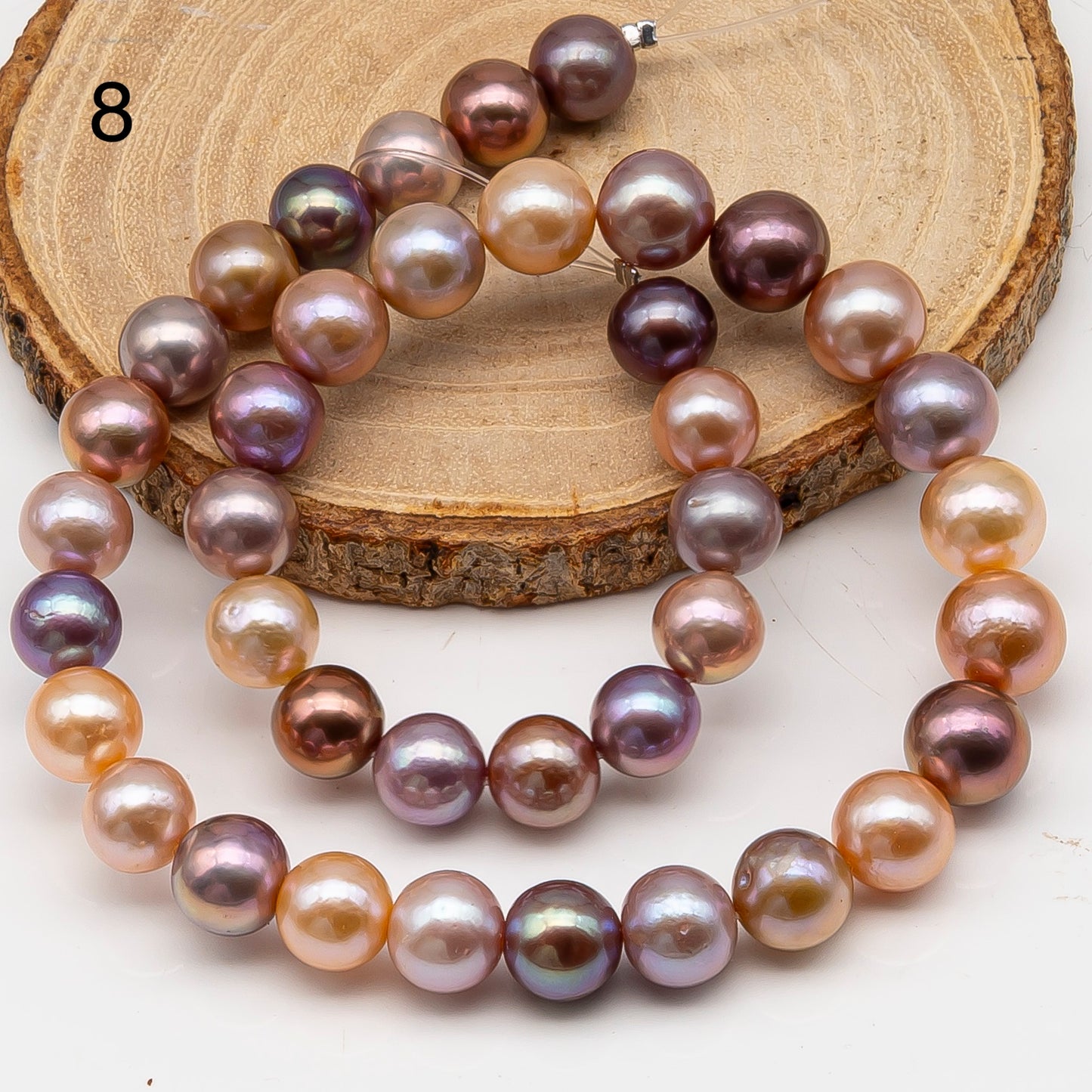 10-12mm Edison Pearl in Full Strand, Freshwater Pearl in Natural Colors with High Luster, Pre-Strung for Jewelry Making, SKU # 3117EP