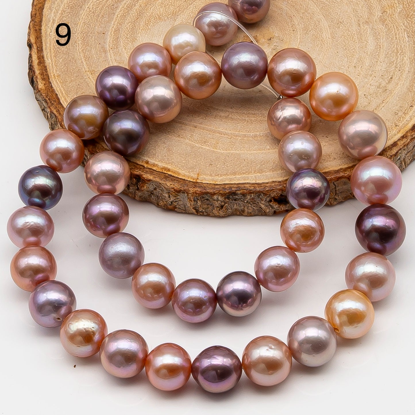 10-12mm Edison Pearl in Full Strand, Freshwater Pearl in Natural Colors with High Luster, Pre-Strung for Jewelry Making, SKU # 3117EP