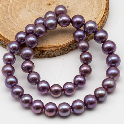 10-12mm Edison Pearl in Full Strand, Freshwater Pearl in Natural Colors with High Luster, Pre-Strung for Jewelry Making, SKU # 3118EP