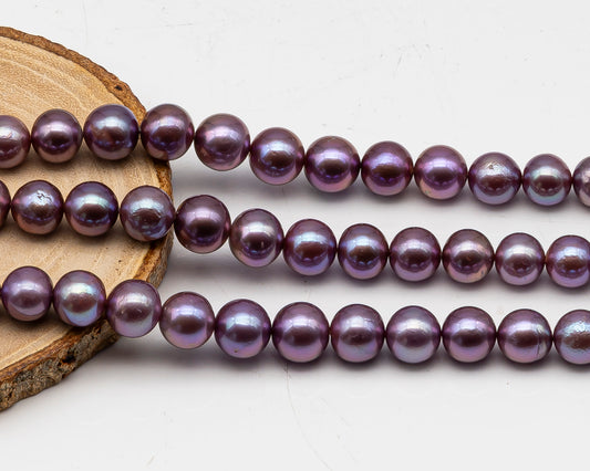 10-12mm Edison Pearl in Full Strand, Freshwater Pearl in Natural Colors with High Luster, Pre-Strung for Jewelry Making, SKU # 3118EP