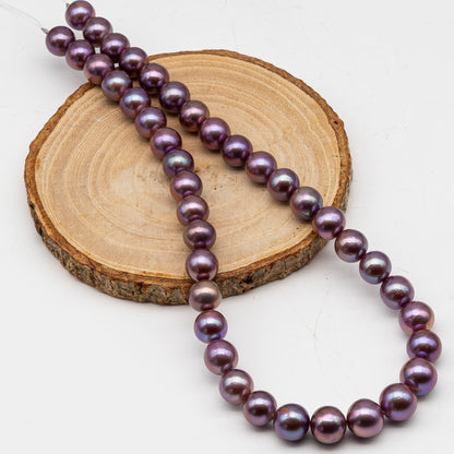 10-12mm Edison Pearl in Full Strand, Freshwater Pearl in Natural Colors with High Luster, Pre-Strung for Jewelry Making, SKU # 3118EP