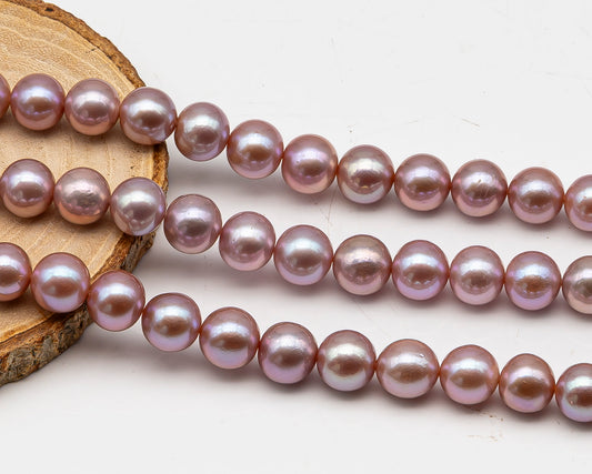 10-12mm Edison Pearl in Full Strand, Freshwater Pearl in Natural Colors with High Luster, Pre-Strung for Jewelry Making, SKU # 3119EP