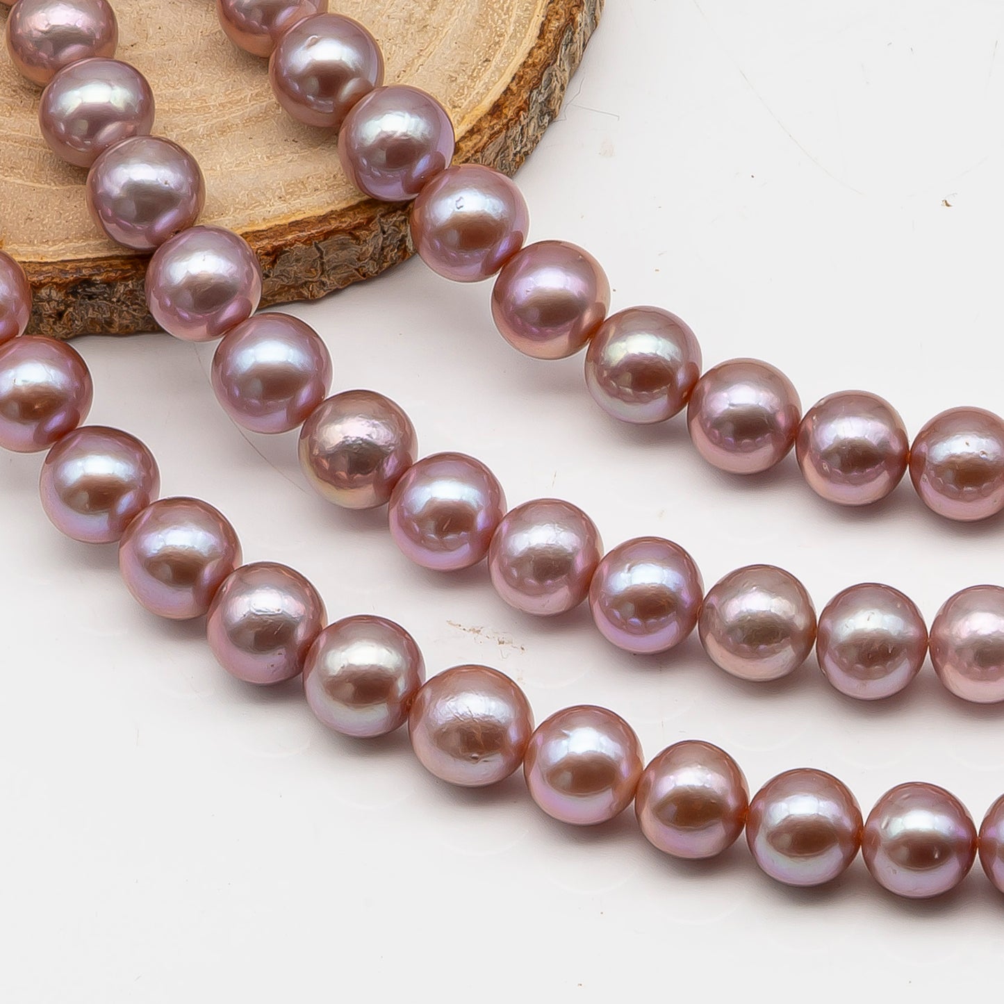 10-12mm Edison Pearl in Full Strand, Freshwater Pearl in Natural Colors with High Luster, Pre-Strung for Jewelry Making, SKU # 3119EP