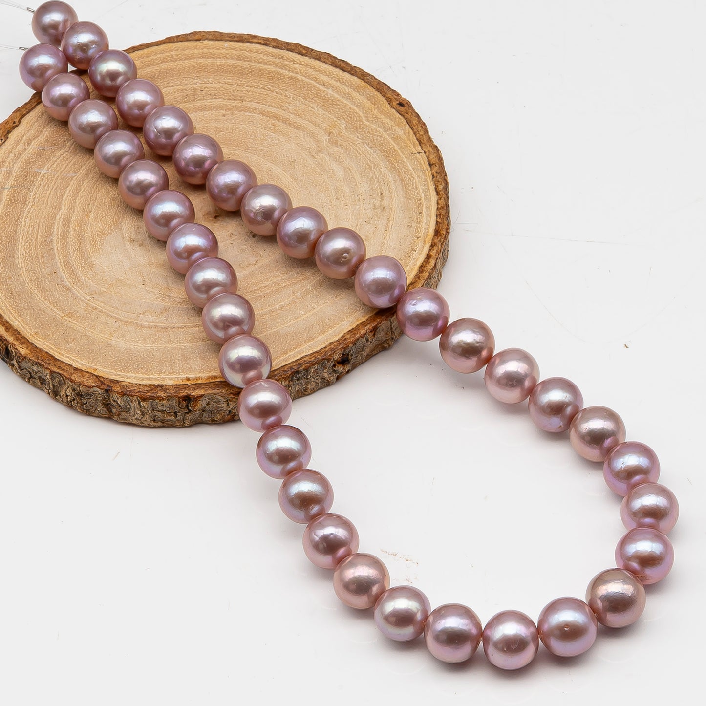 10-12mm Edison Pearl in Full Strand, Freshwater Pearl in Natural Colors with High Luster, Pre-Strung for Jewelry Making, SKU # 3119EP