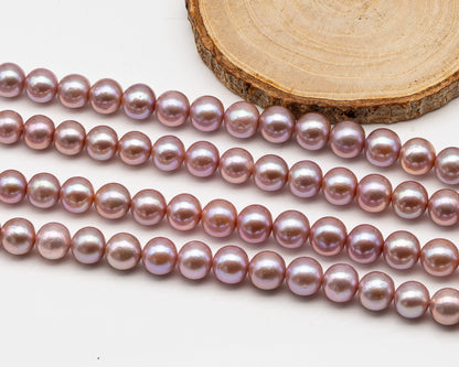 10-12mm Edison Pearl in Full Strand, Freshwater Pearl in Natural Colors with High Luster, Pre-Strung for Jewelry Making, SKU # 3119EP
