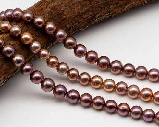 10-12mm Edison Pearl in Full Strand, Freshwater Pearl in Natural Colors with High Luster, Pre-Strung for Jewelry Making, SKU # 3120EP