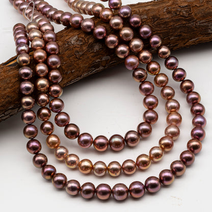 10-12mm Edison Pearl in Full Strand, Freshwater Pearl in Natural Colors with High Luster, Pre-Strung for Jewelry Making, SKU # 3120EP