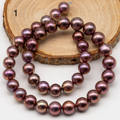 10-12mm Edison Pearl in Full Strand, Freshwater Pearl in Natural Colors with High Luster, Pre-Strung for Jewelry Making, SKU # 3120EP