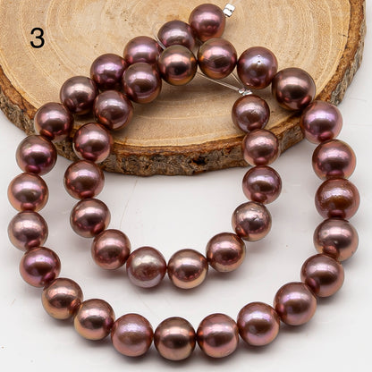 10-12mm Edison Pearl in Full Strand, Freshwater Pearl in Natural Colors with High Luster, Pre-Strung for Jewelry Making, SKU # 3120EP