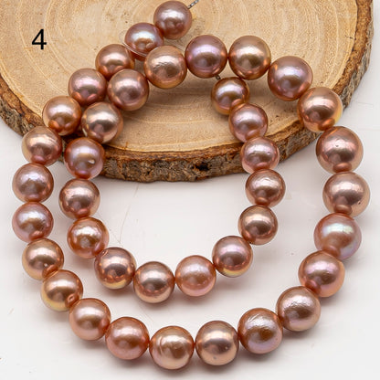 10-12mm Edison Pearl in Full Strand, Freshwater Pearl in Natural Colors with High Luster, Pre-Strung for Jewelry Making, SKU # 3120EP