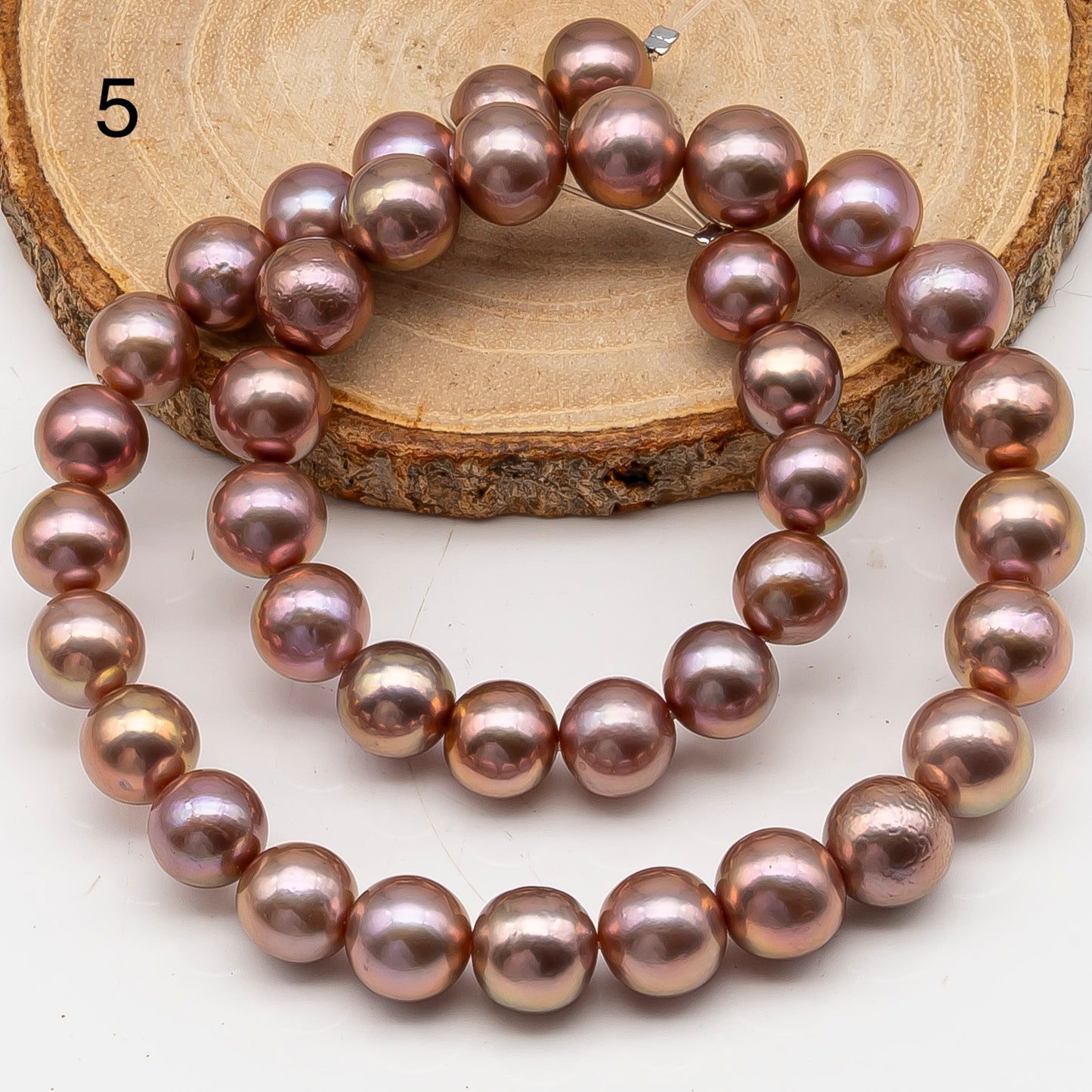 10-12mm Edison Pearl in Full Strand, Freshwater Pearl in Natural Colors with High Luster, Pre-Strung for Jewelry Making, SKU # 3120EP