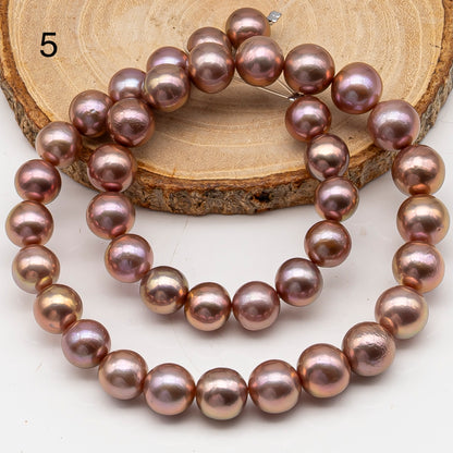 10-12mm Edison Pearl in Full Strand, Freshwater Pearl in Natural Colors with High Luster, Pre-Strung for Jewelry Making, SKU # 3120EP