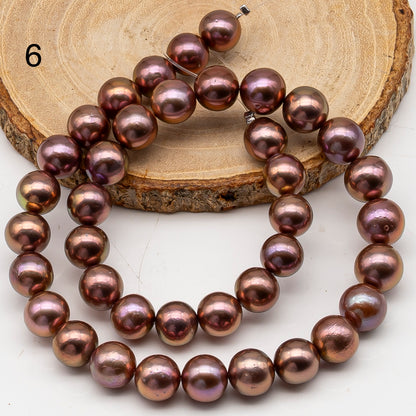 10-12mm Edison Pearl in Full Strand, Freshwater Pearl in Natural Colors with High Luster, Pre-Strung for Jewelry Making, SKU # 3120EP