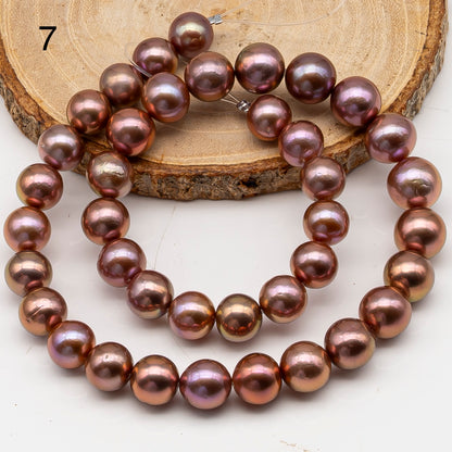 10-12mm Edison Pearl in Full Strand, Freshwater Pearl in Natural Colors with High Luster, Pre-Strung for Jewelry Making, SKU # 3120EP