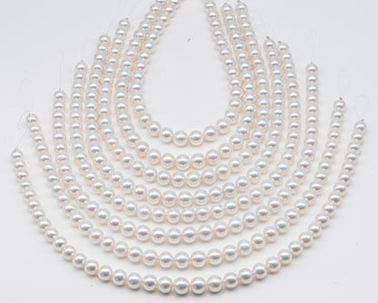 AAA 10-12mm Edison Pearl in Full Strand, Freshwater Pearl in White Colors with High Luster, Pre-Strung for Jewelry Making, SKU # 3121EP