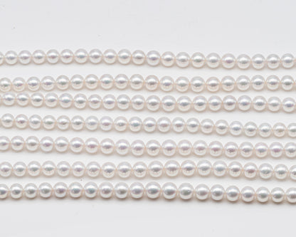 AAA 10-12mm Edison Pearl in Full Strand, Freshwater Pearl in White Colors with High Luster, Pre-Strung for Jewelry Making, SKU # 3121EP