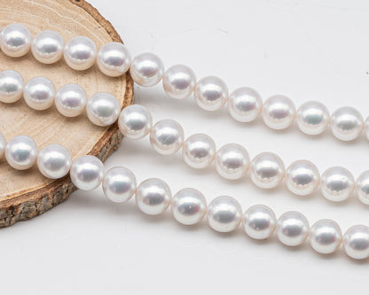 AAA 10-12mm Edison Pearl in Full Strand, Freshwater Pearl in White Colors with High Luster, Pre-Strung for Jewelry Making, SKU # 3121EP