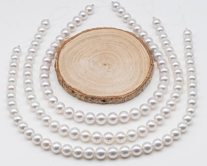 AAA 10-12mm Edison Pearl in Full Strand, Freshwater Pearl in White Colors with High Luster, Pre-Strung for Jewelry Making, SKU # 3121EP