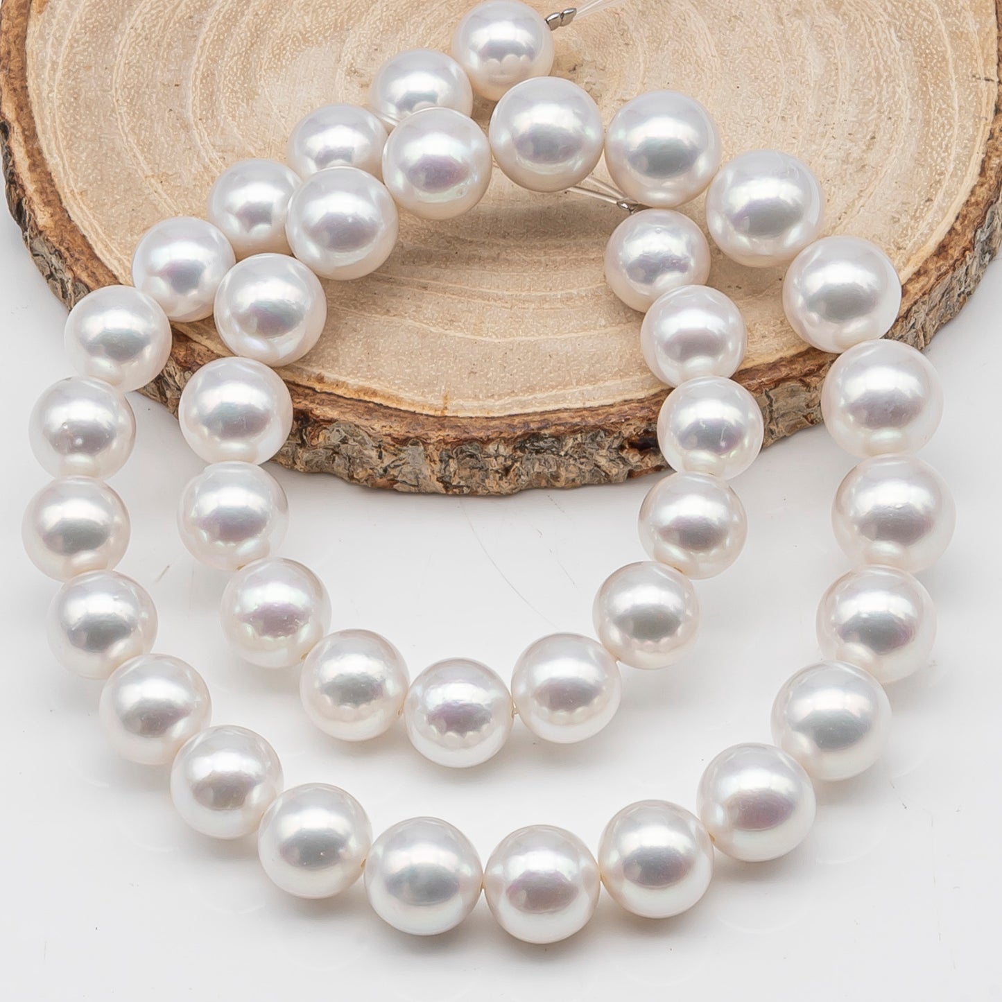 AAA 10-12mm Edison Pearl in Full Strand, Freshwater Pearl in White Colors with High Luster, Pre-Strung for Jewelry Making, SKU # 3121EP