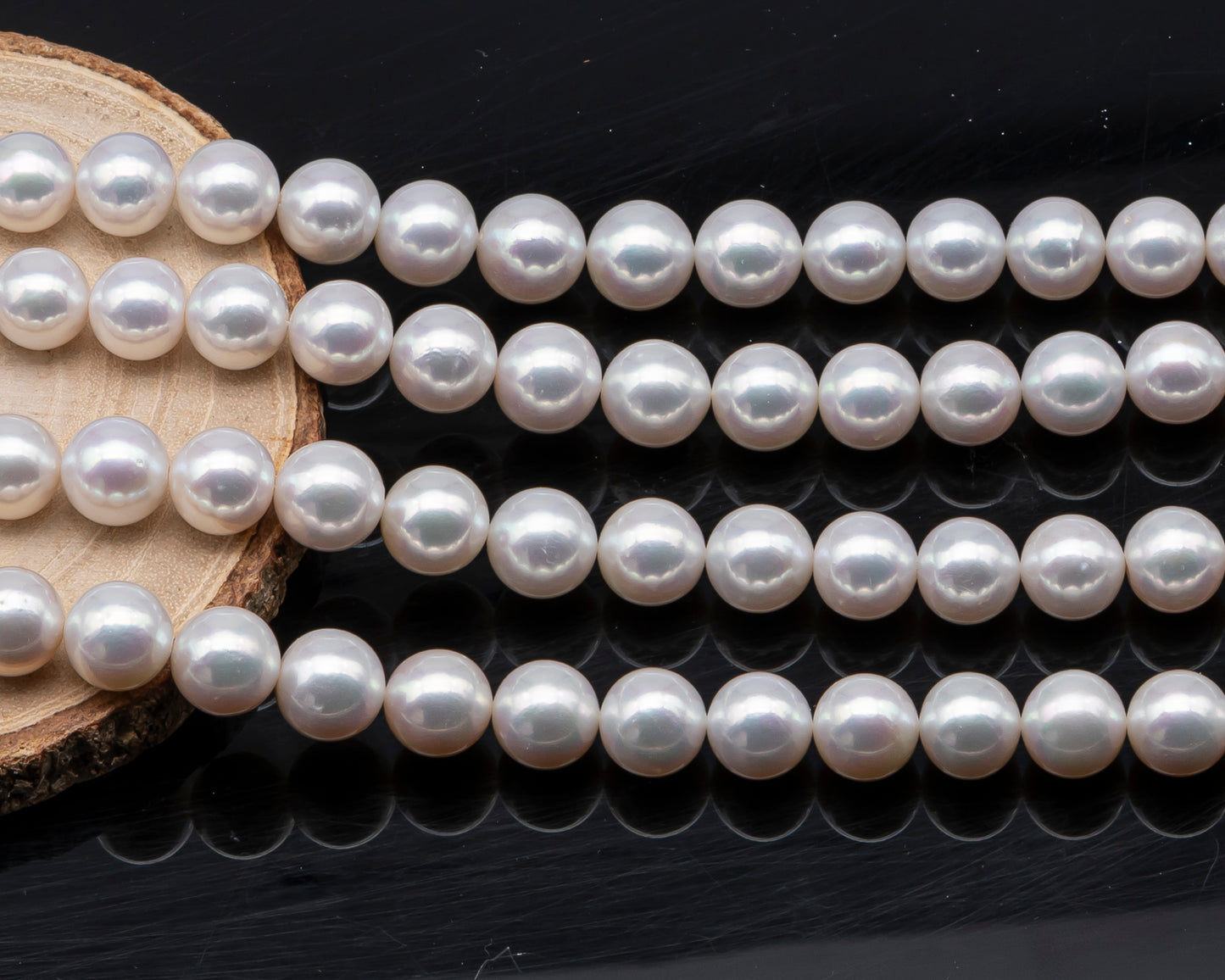 AAA 10-12mm Edison Pearl in Full Strand, Freshwater Pearl in White Colors with High Luster, Pre-Strung for Jewelry Making, SKU # 3121EP