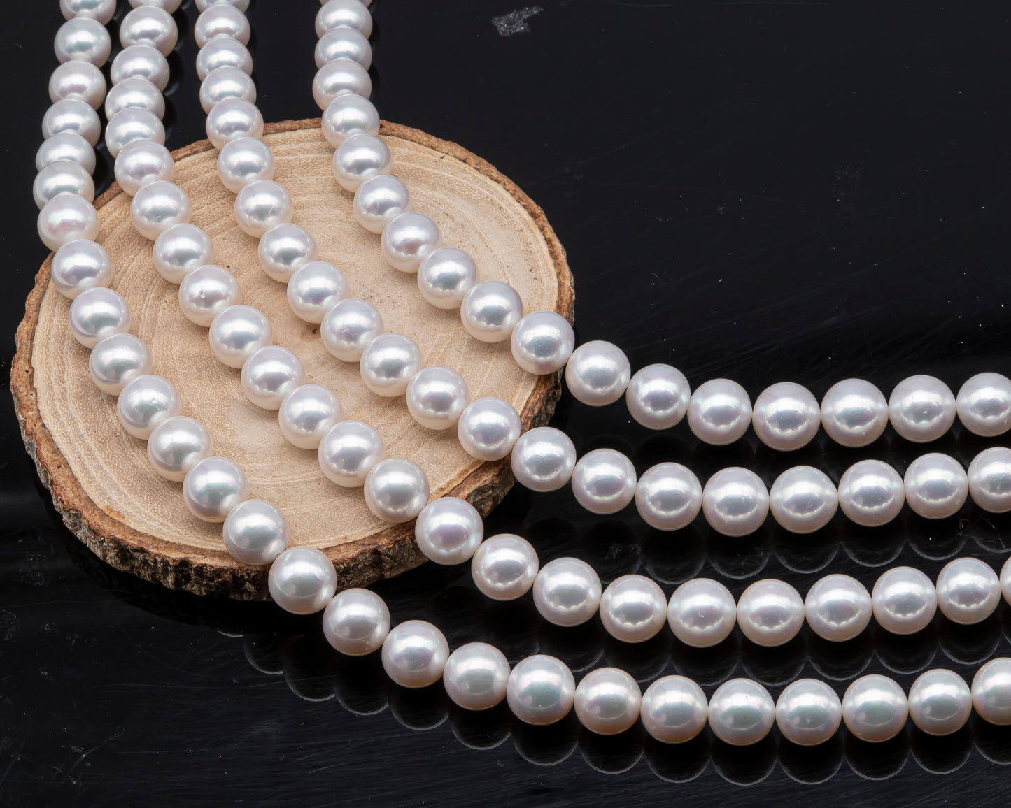 AAA 10-12mm Edison Pearl in Full Strand, Freshwater Pearl in White Colors with High Luster, Pre-Strung for Jewelry Making, SKU # 3121EP