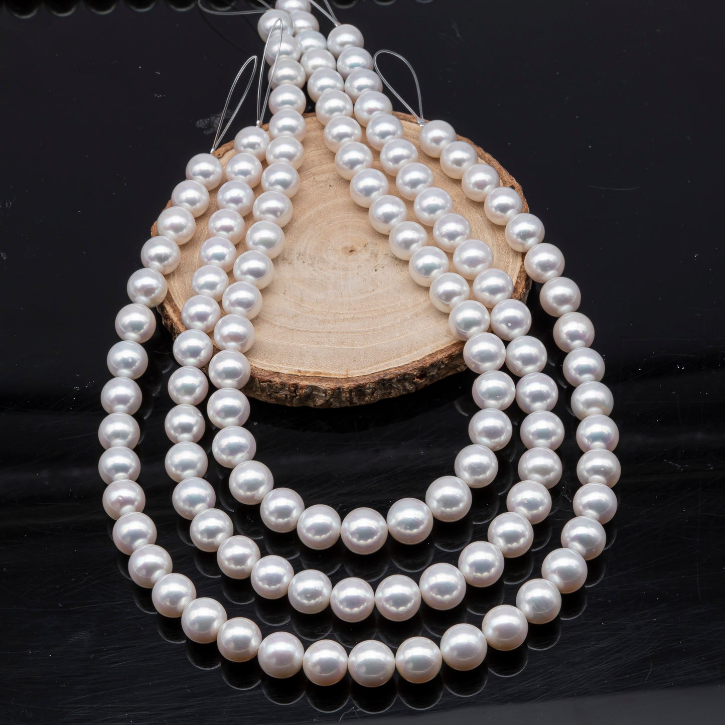 AAA 10-12mm Edison Pearl in Full Strand, Freshwater Pearl in White Colors with High Luster, Pre-Strung for Jewelry Making, SKU # 3121EP