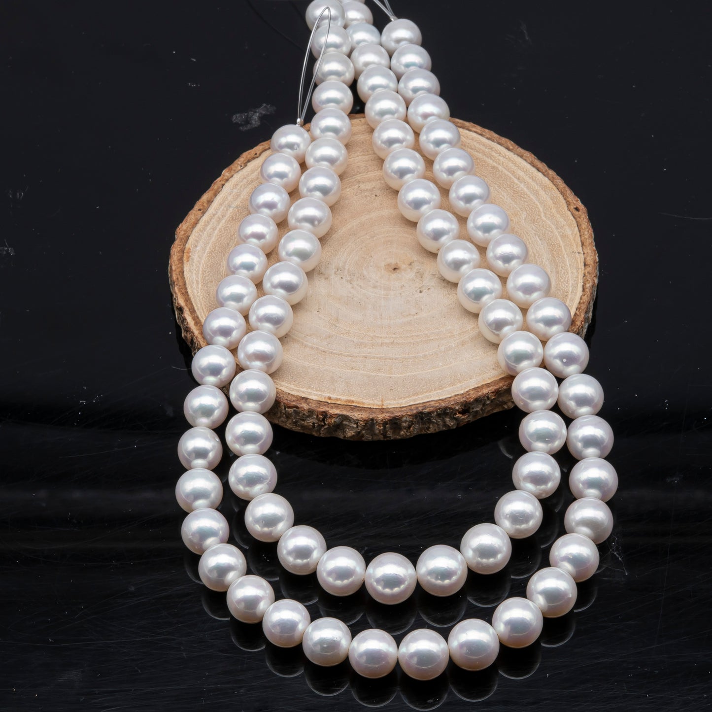 AAA 10-12mm Edison Pearl in Full Strand, Freshwater Pearl in White Colors with High Luster, Pre-Strung for Jewelry Making, SKU # 3121EP