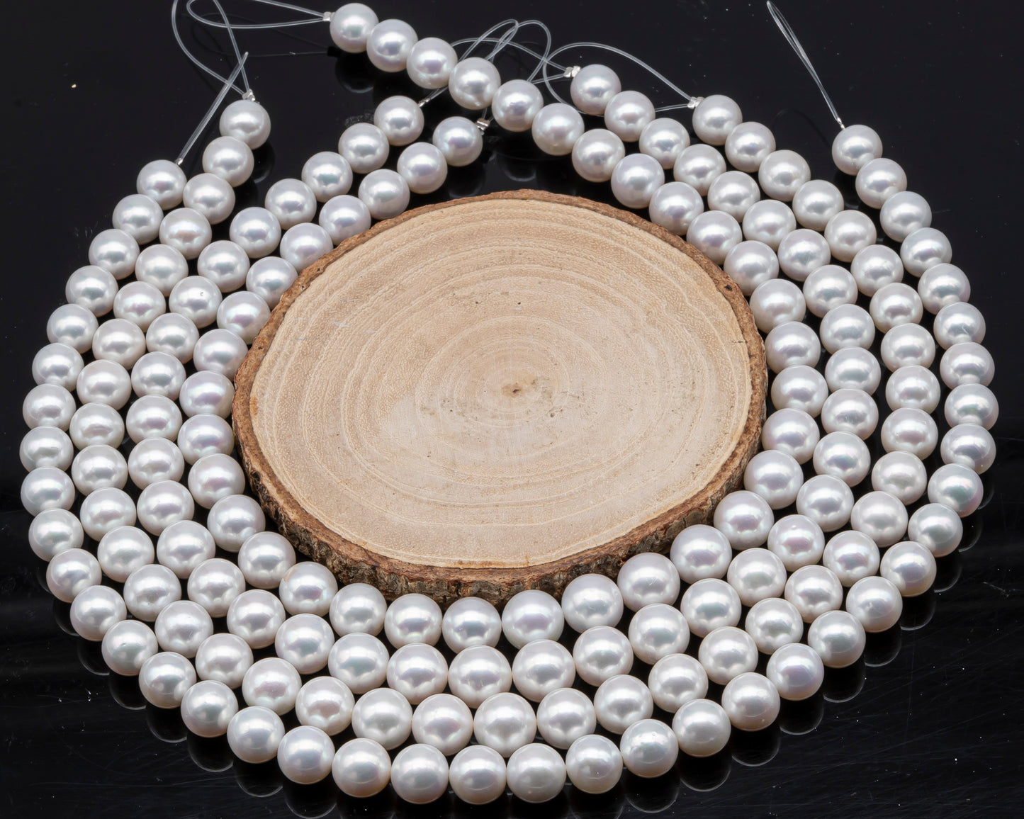 AAA 10-12mm Edison Pearl in Full Strand, Freshwater Pearl in White Colors with High Luster, Pre-Strung for Jewelry Making, SKU # 3121EP