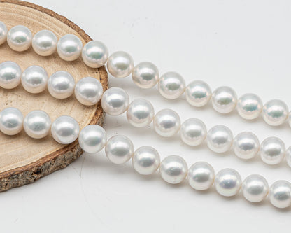 AAA 10-12mm Edison Pearl in Full Strand, Freshwater Pearl in White Colors with High Luster, Pre-Strung for Jewelry Making, SKU # 3122EP