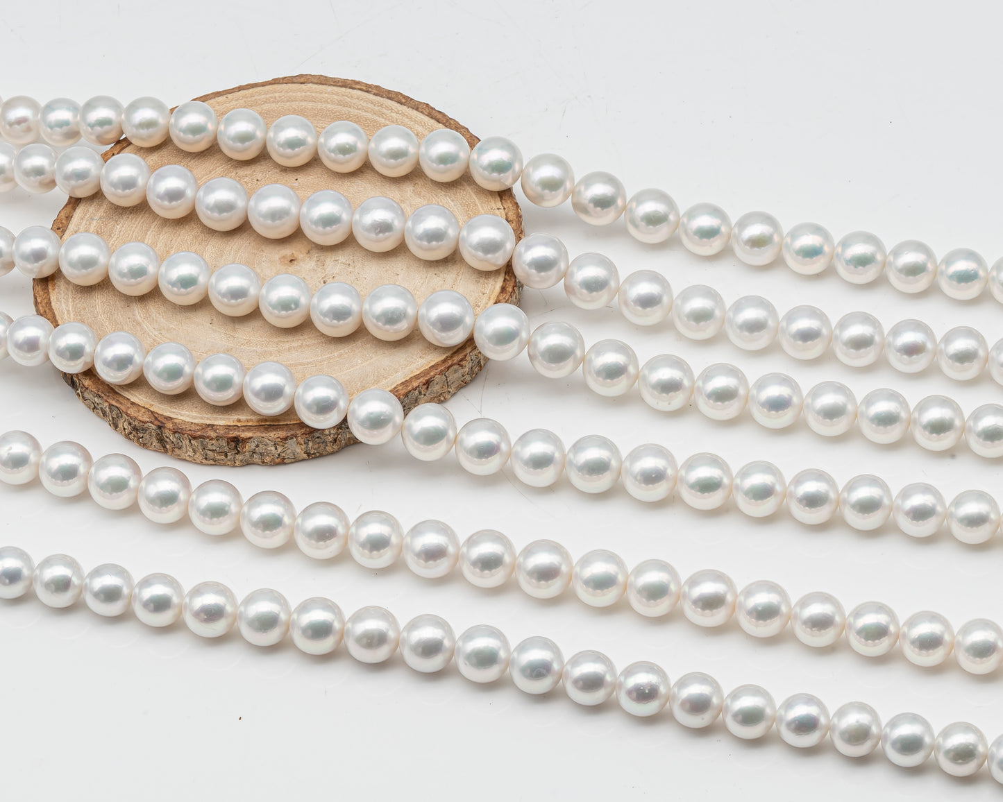 AAA 10-12mm Edison Pearl in Full Strand, Freshwater Pearl in White Colors with High Luster, Pre-Strung for Jewelry Making, SKU # 3122EP