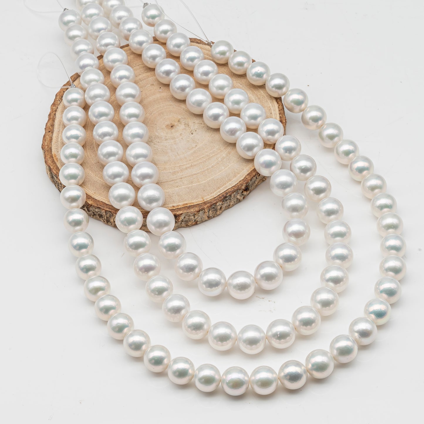 AAA 10-12mm Edison Pearl in Full Strand, Freshwater Pearl in White Colors with High Luster, Pre-Strung for Jewelry Making, SKU # 3122EP