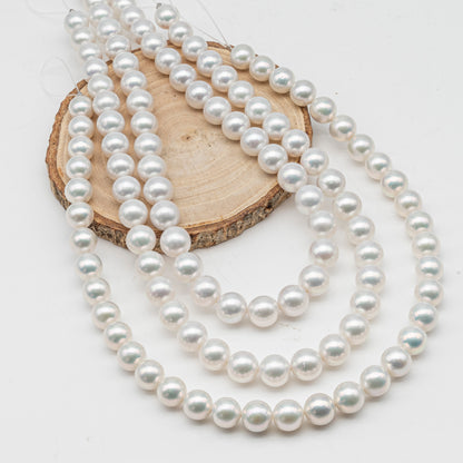 AAA 10-12mm Edison Pearl in Full Strand, Freshwater Pearl in White Colors with High Luster, Pre-Strung for Jewelry Making, SKU # 3122EP