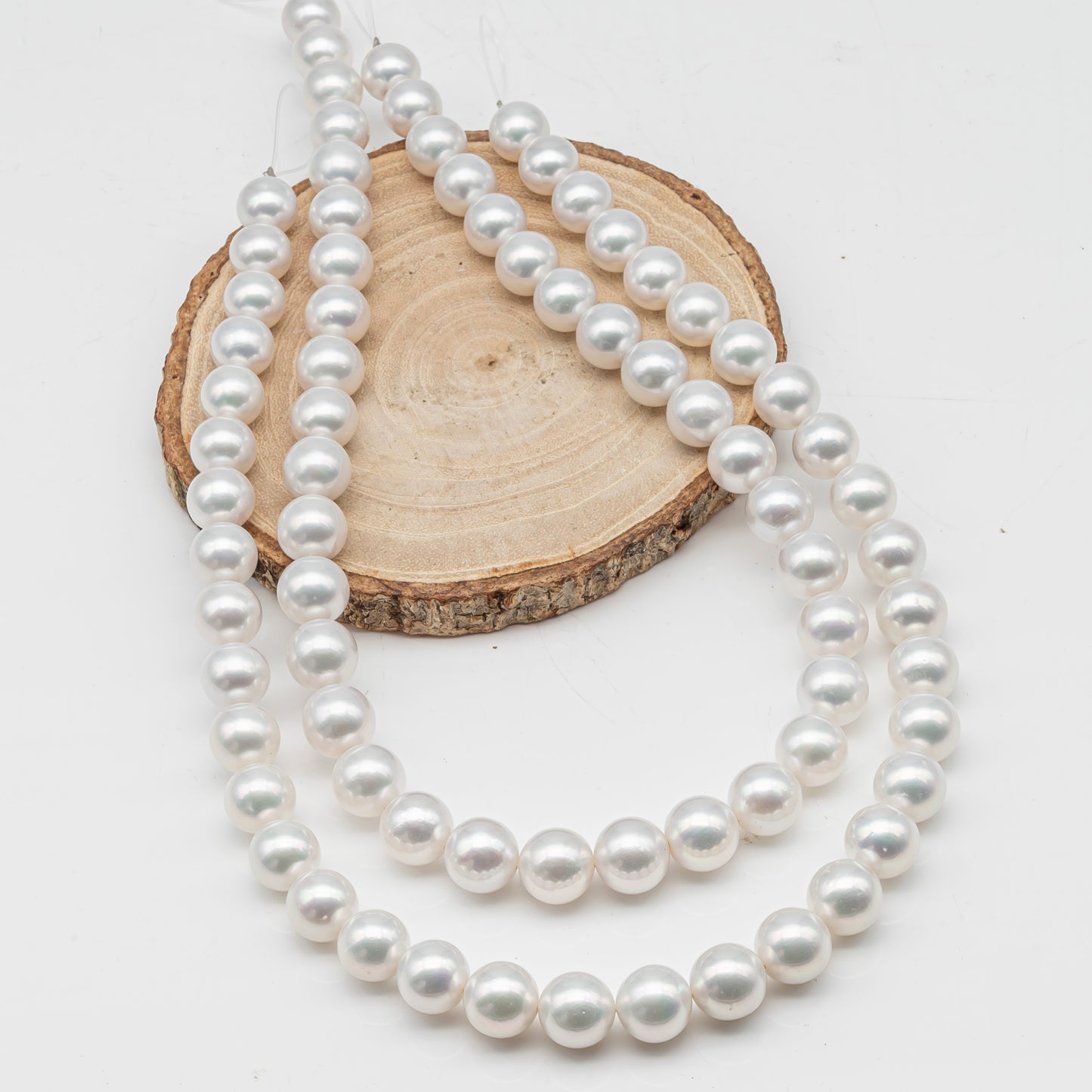 AAA 10-12mm Edison Pearl in Full Strand, Freshwater Pearl in White Colors with High Luster, Pre-Strung for Jewelry Making, SKU # 3122EP