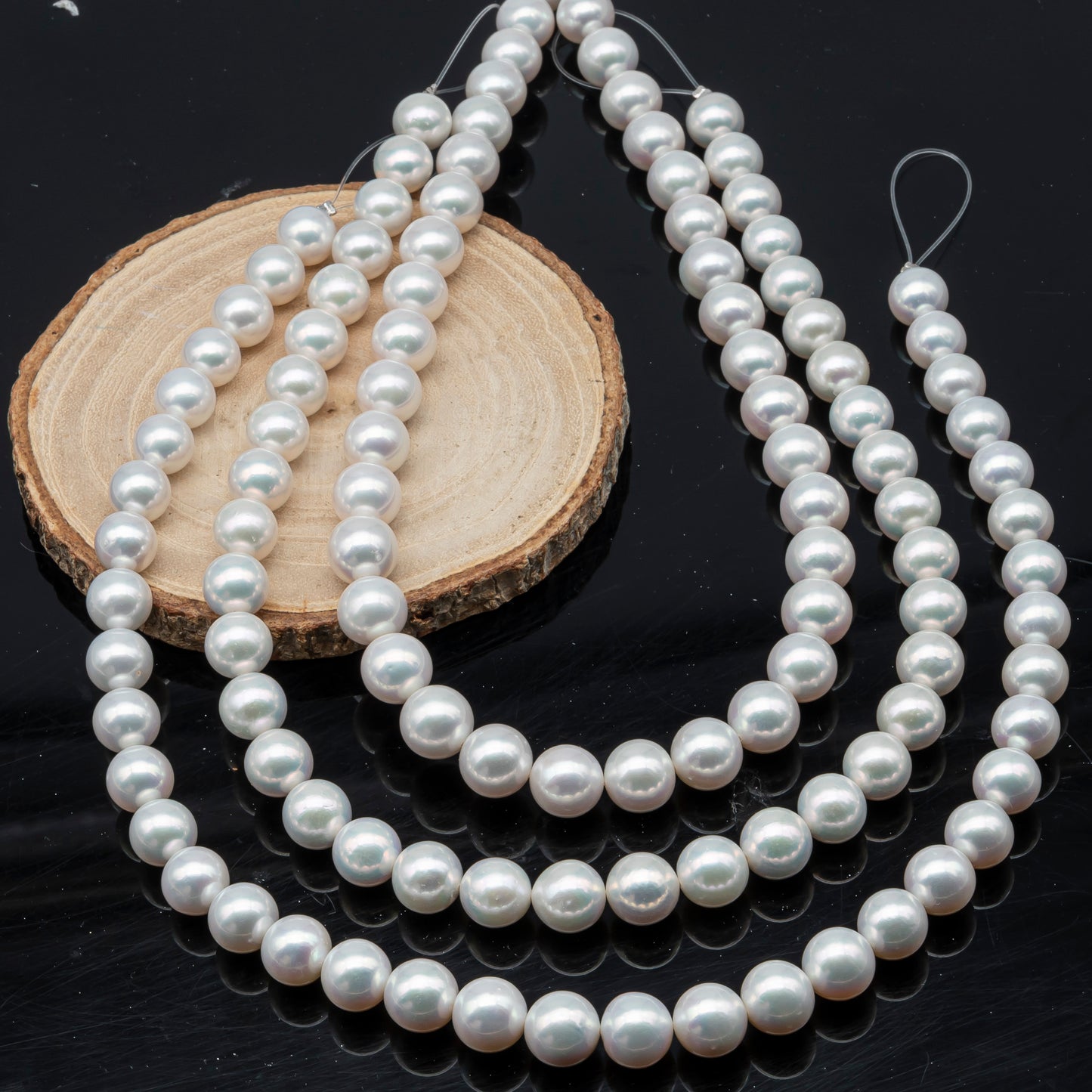 AAA 10-12mm Edison Pearl in Full Strand, Freshwater Pearl in White Colors with High Luster, Pre-Strung for Jewelry Making, SKU # 3122EP