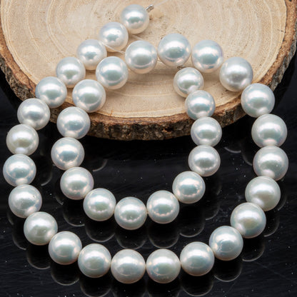 AAA 10-12mm Edison Pearl in Full Strand, Freshwater Pearl in White Colors with High Luster, Pre-Strung for Jewelry Making, SKU # 3122EP