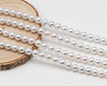 7.5-8.5mm Freshwater Pearl in Full Strand, Natural Colors with High Luster, Pre-Strung for Jewelry Making, SKU # 3123EP