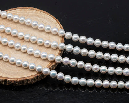 7.5-8.5mm Freshwater Pearl in Full Strand, Natural Colors with High Luster, Pre-Strung for Jewelry Making, SKU # 3123EP