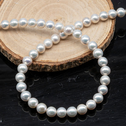 7.5-8.5mm Freshwater Pearl in Full Strand, Natural Colors with High Luster, Pre-Strung for Jewelry Making, SKU # 3123EP