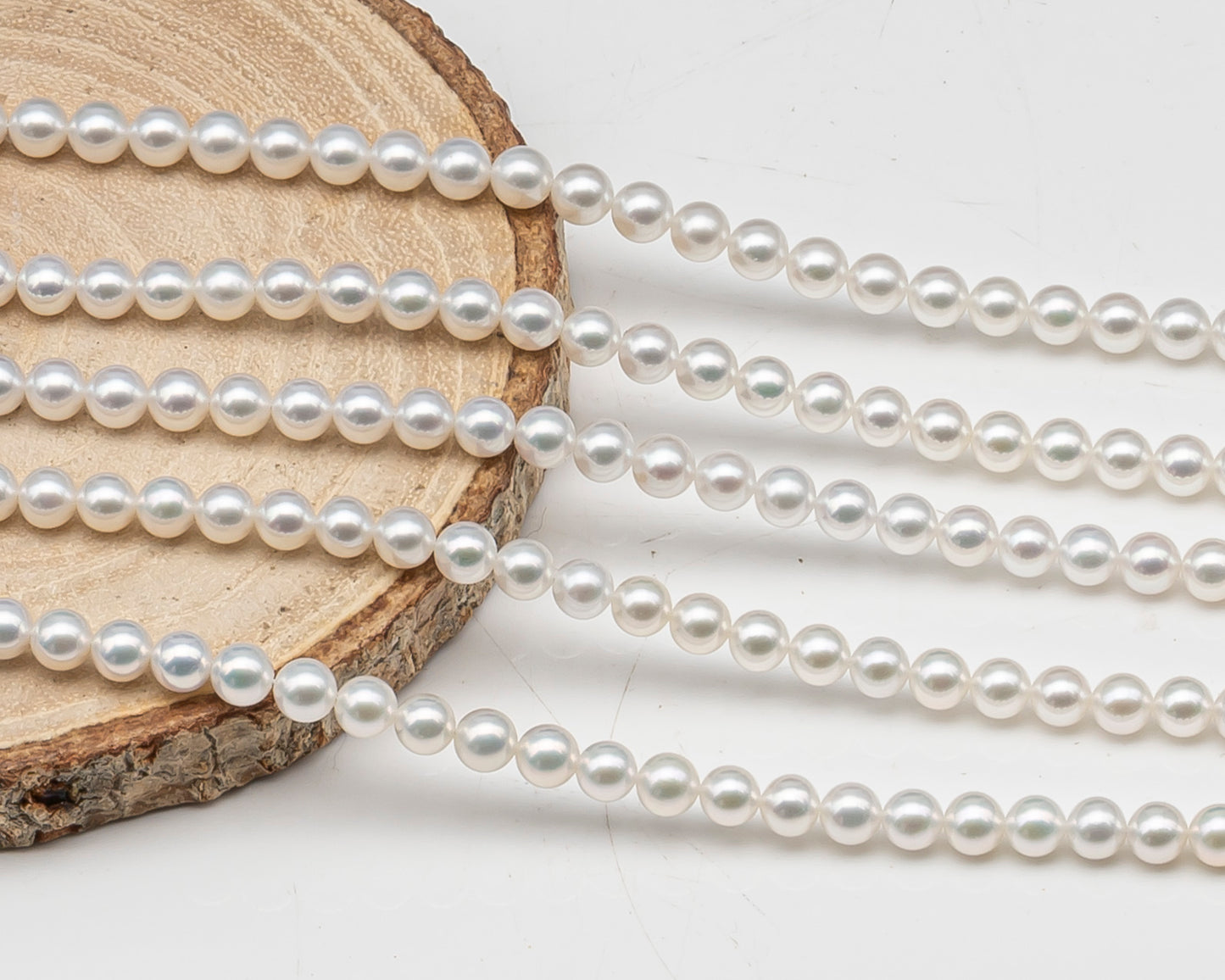 AAA+ 3-3.5mm, 3.5-4mm, 4-4.5mm or 4.5-5mm Freshwater Pearl in Full Strand, White Colors with High Luster, Pre-Strung for Jewelry Making, SKU # 3124FW